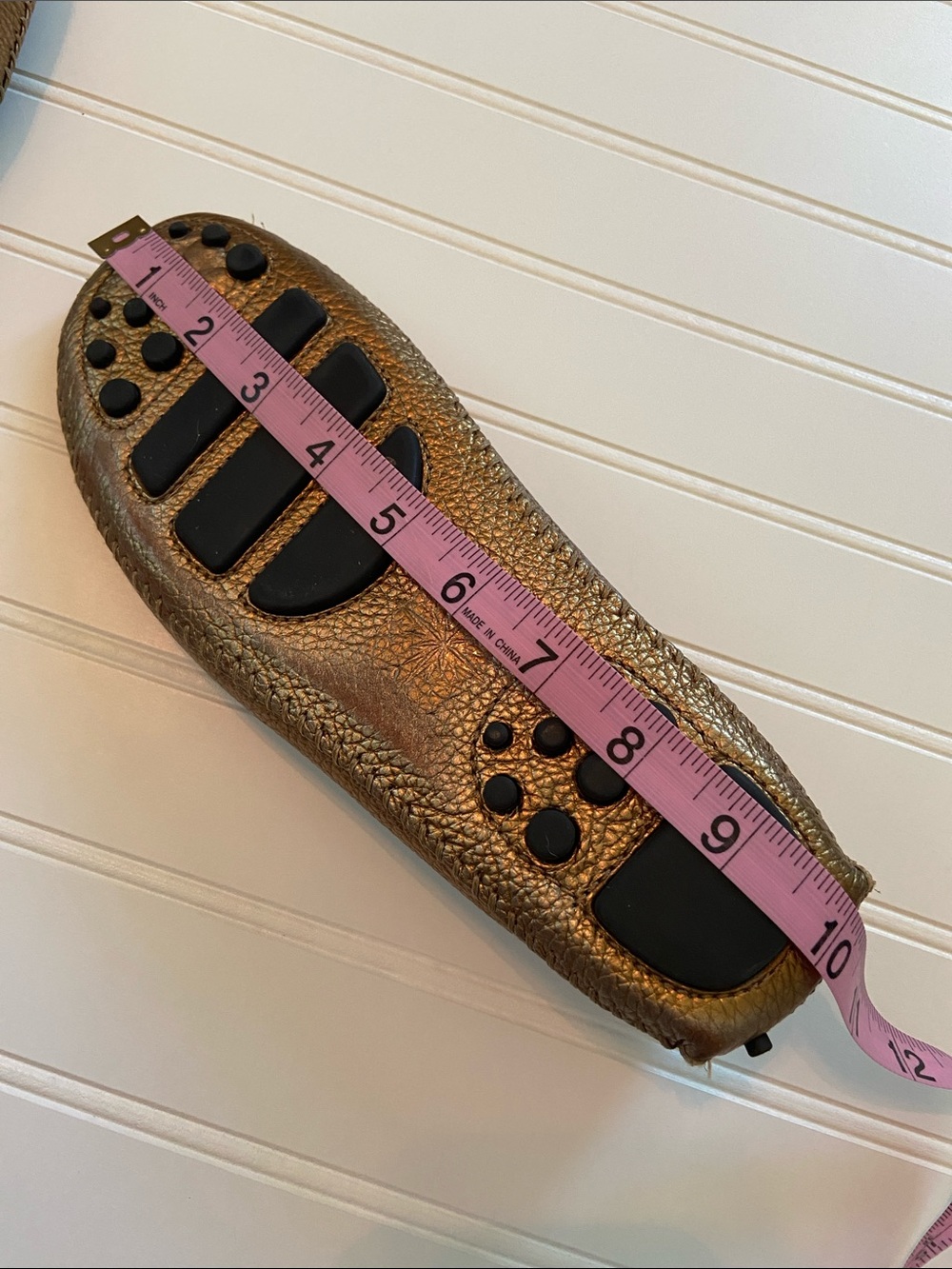Taryn Rose Bronze Metallic Pebbled Leather Whipstitch Ballet Flats Womans 8.5 - Picture 6 of 7